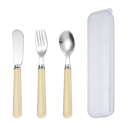 Stainless steel portable tableware knife, fork and spoon three-piece set Internet celebrity outdoor modern simple home creative gift set