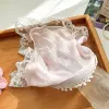 5008 lace edge triangle scarf hair pink