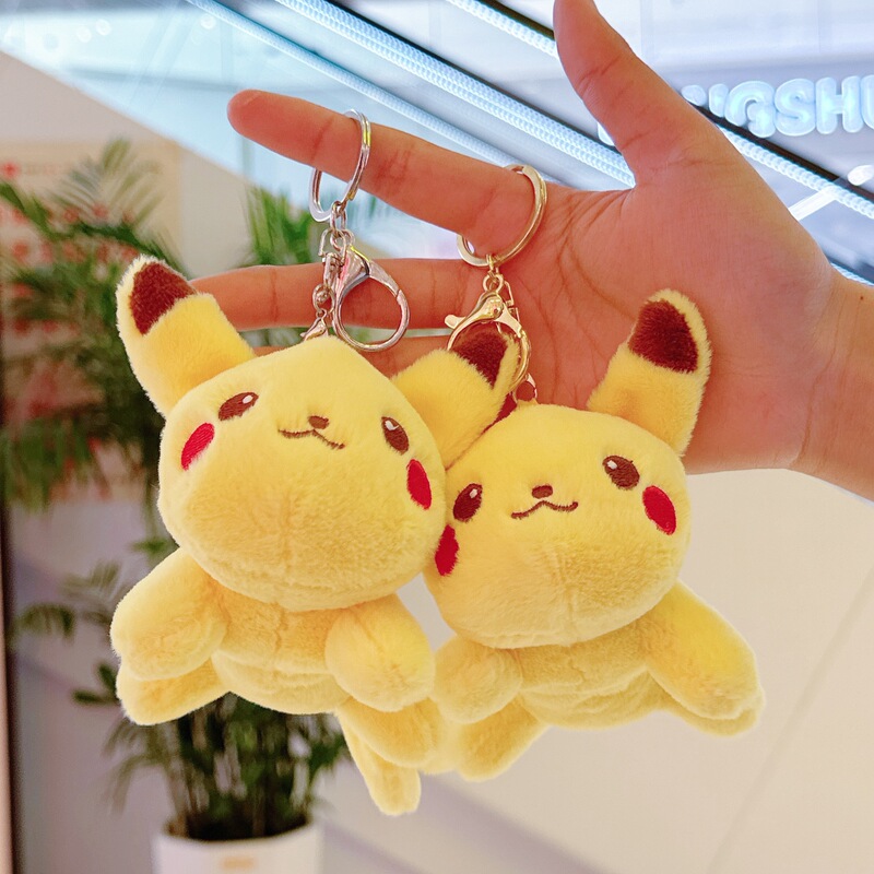Cross-Border Pikachu Plush Doll Keychain Stuffed Toy Pendant Birthday Gift Wholesale Mini