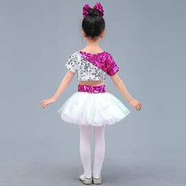 六一儿童演出服女蓬蓬纱裙亮片幼儿现代舞爵士舞蹈服小学生啦啦队