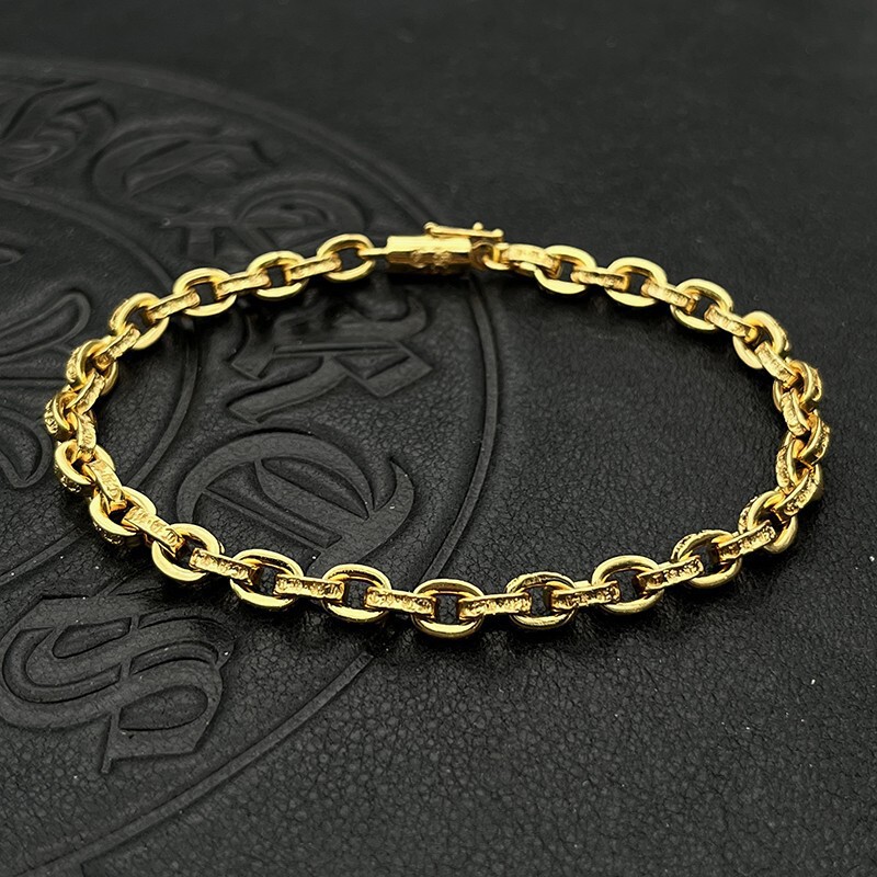 Thai Silver Plated 22K Gold Fine Letter Insert Bracelet for Men and Women Thai Silver Cross Bracelet Cross-Border