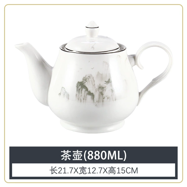 【Strong Bone Porcelain-Silver Border】Wanfengling Teapot