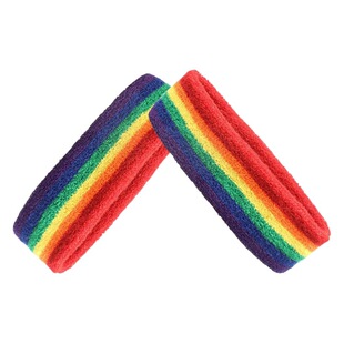 Sports Rainbow Hair Belt Polyester Cotton Sweat Absorbing Hair Belt for Men and Women Yoga Running Elastic Hair Protection Beauty Hair Belt Anti-sweat Belt