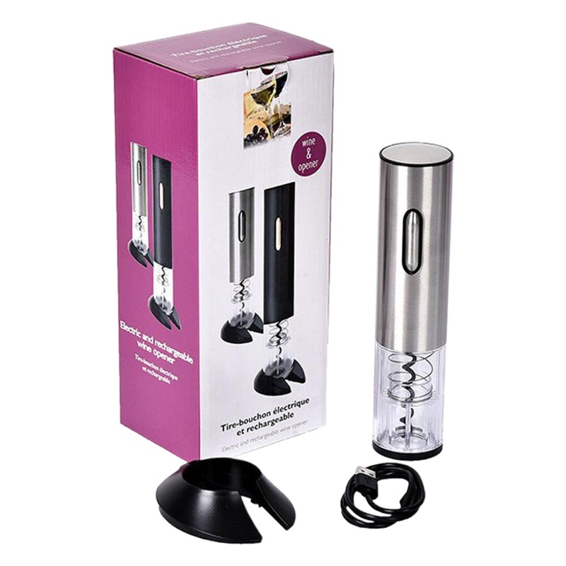 Abrelatas de botella de vino eléctrico recargable vino botella de vino abridor automático vino conjunto traje imprimible logotipo