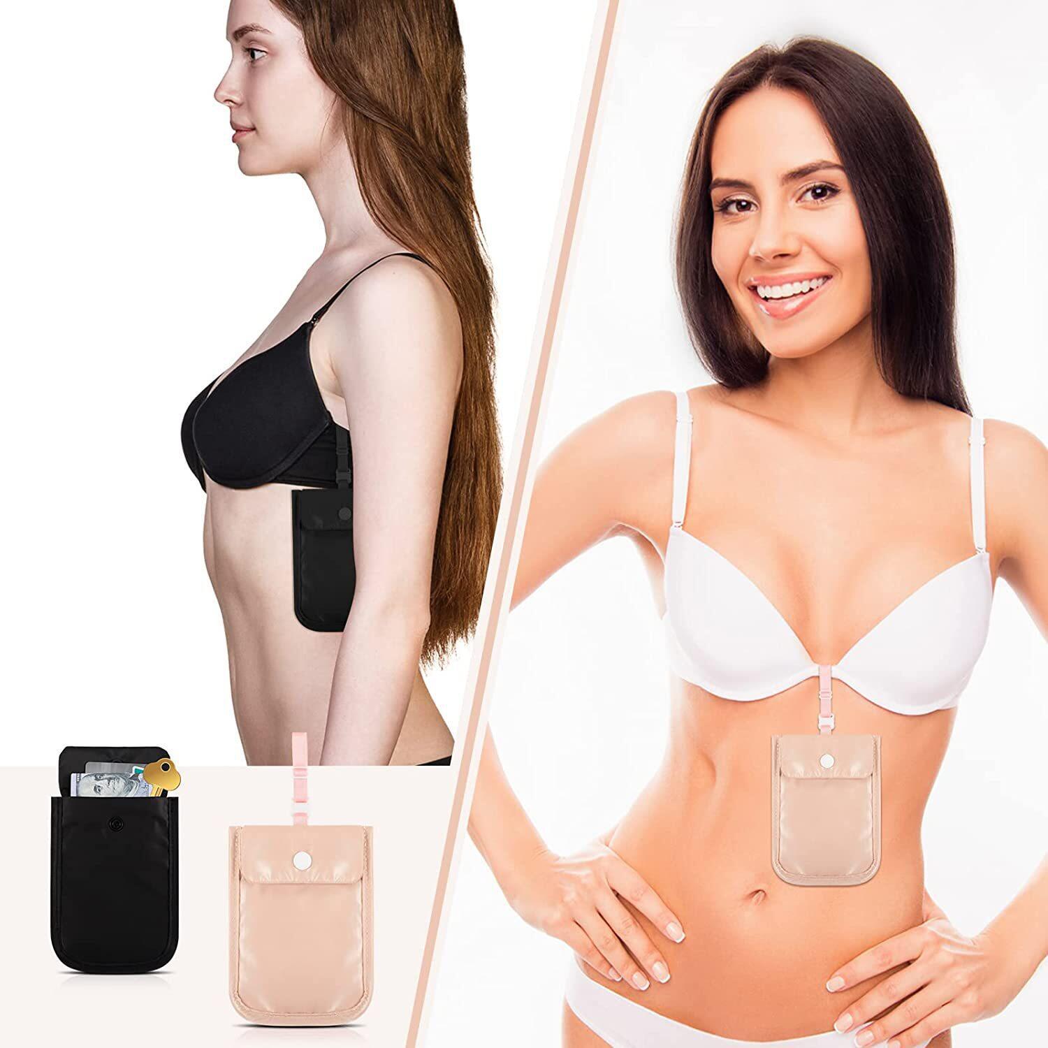 Juego de 2 piezas de ropa interior de mujer de algodón de nuevo estilo bolso de cambio cepillo antirrobo RFID bolso de tarjeta de mujer suave y ajustado ultrafino