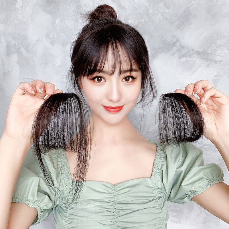 Wig female air bangs light invisible seamless simulation neat bangs net red cartoon bangs wig factory outlet