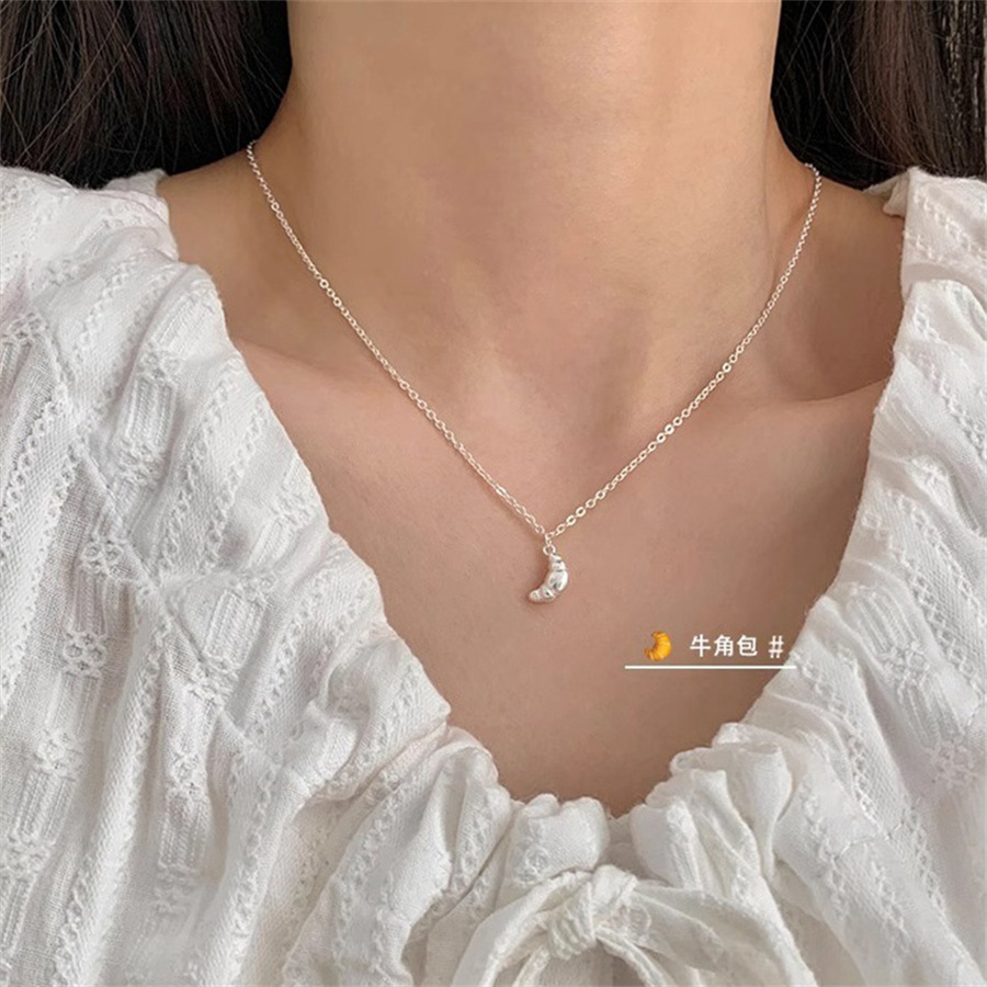 麵包腦袋項鍊女925銀2024新款甜美風不掉色小眾高級感輕奢鎖骨鏈