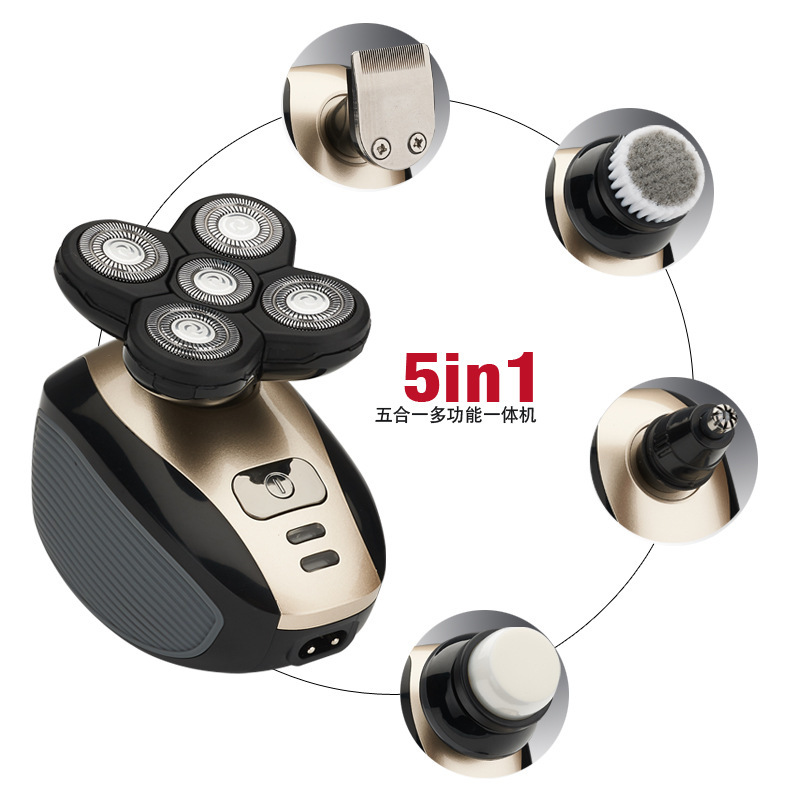 クロスボーダーハイパワー新型メンズ多機能シェーバー電動5枚刃ハゲアーティファクトシェーバーハゲマシン