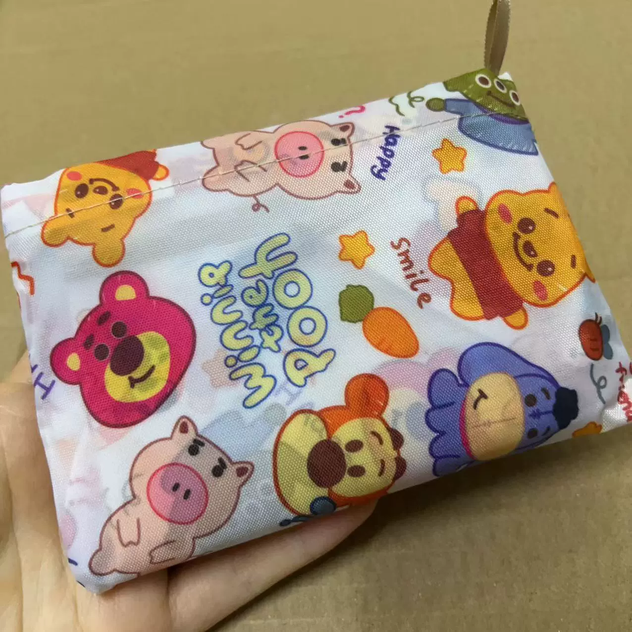 Folding cute cartoon big shopping bag