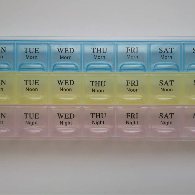 メーカー直販卸売り対外貿易英語一週間小三列21格薬箱3列携帯家庭用保健箱収|undefined