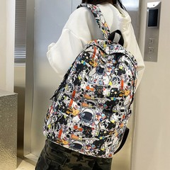 トレンディなファッションバックパックパーソナライズされた落書き日本のクールな高校生スクールバッグメンズカジュアルバックパックバックパック