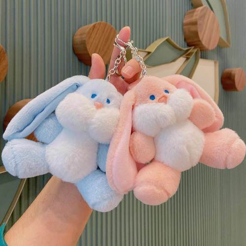 Plush toy rabbit key chain wholesale cartoon doll doll bag pendant cute school bag pendant key chain