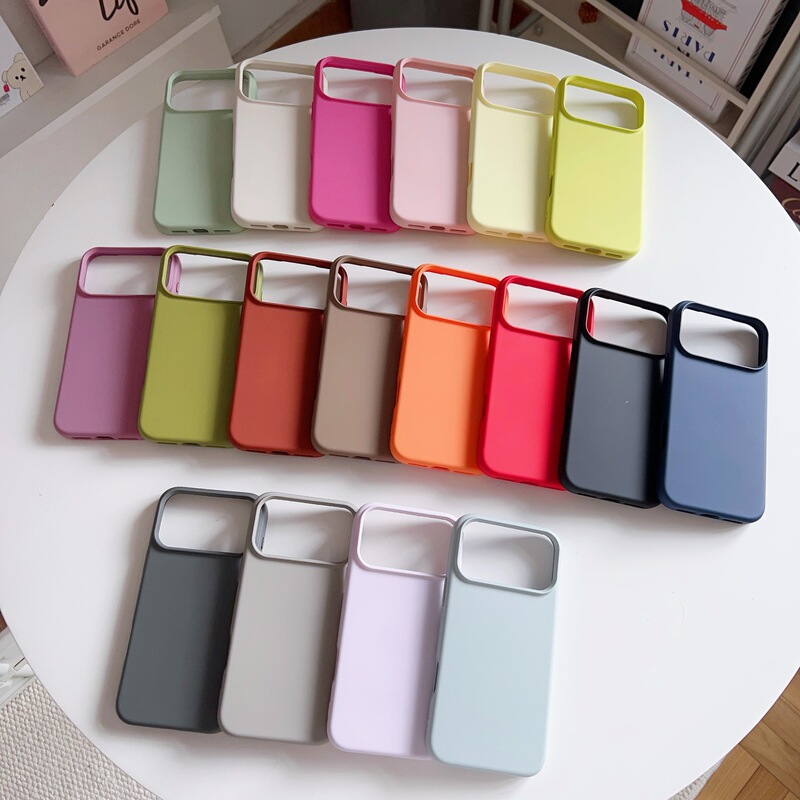Macaron-colored liquid silicone phone case suitable for iPhone 17 Pro Max, anti-drop protective cover, simple solid color