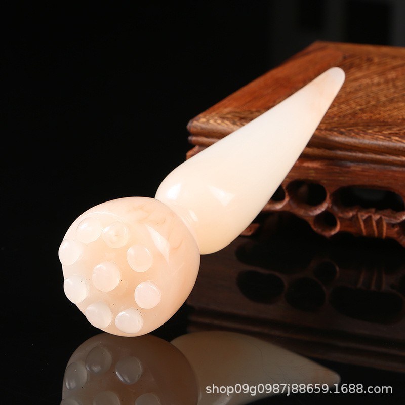 Lotus Pod Guasha Massage Stick 9-Bead Resin Acupoint Tool for Face and Body specifications