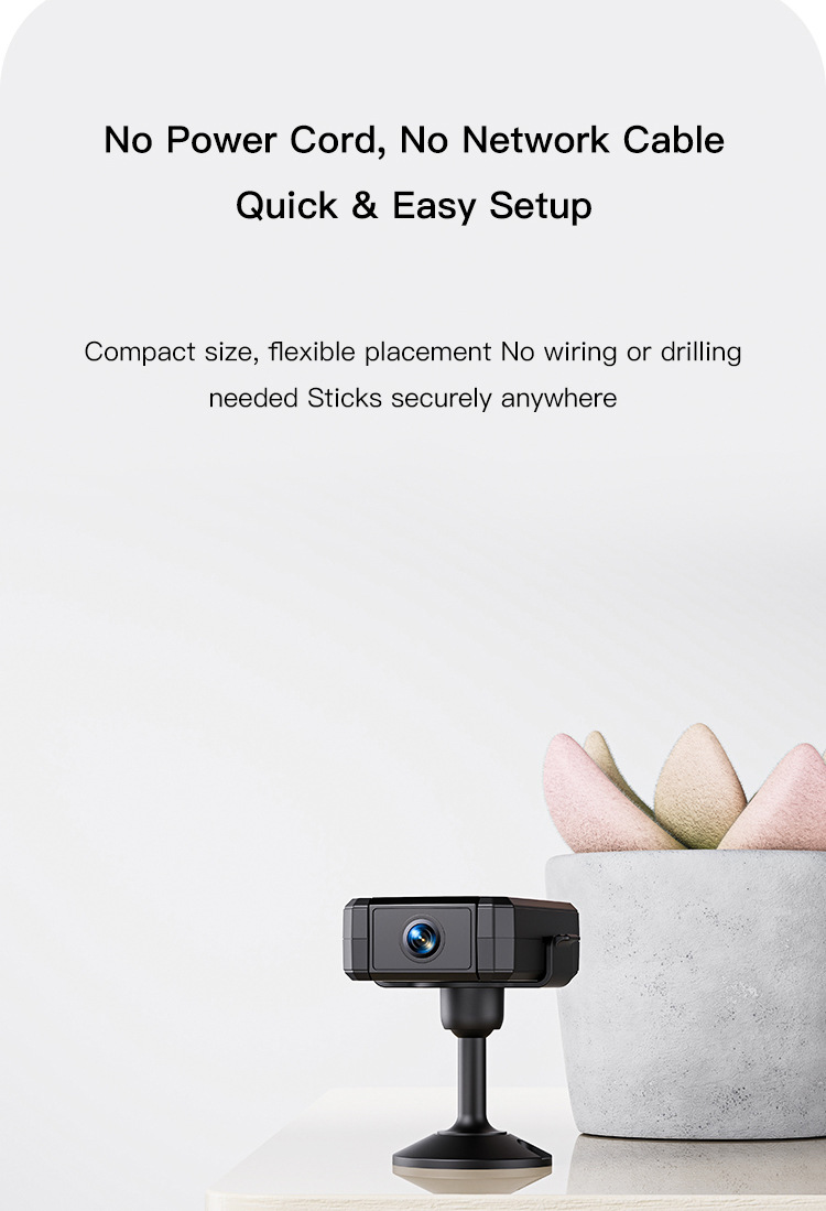 WiFi kamera 1080P, gece görüşü, 1200mAh, çok kullanıcılı paylaşım