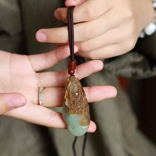 Hetian Jade Factory Store Jade Crafts Xinjiang Hetian Jade Xinjiang Qiemo Sugar Material Pretty Sugar Color Zodiac Dragon Pendant
