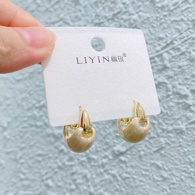 Liyin/Libeliying カラフルなオイルドリップシリーズ ニッチデザイン 高級感 おしゃれな雰囲気 イヤリング イヤリング|undefined