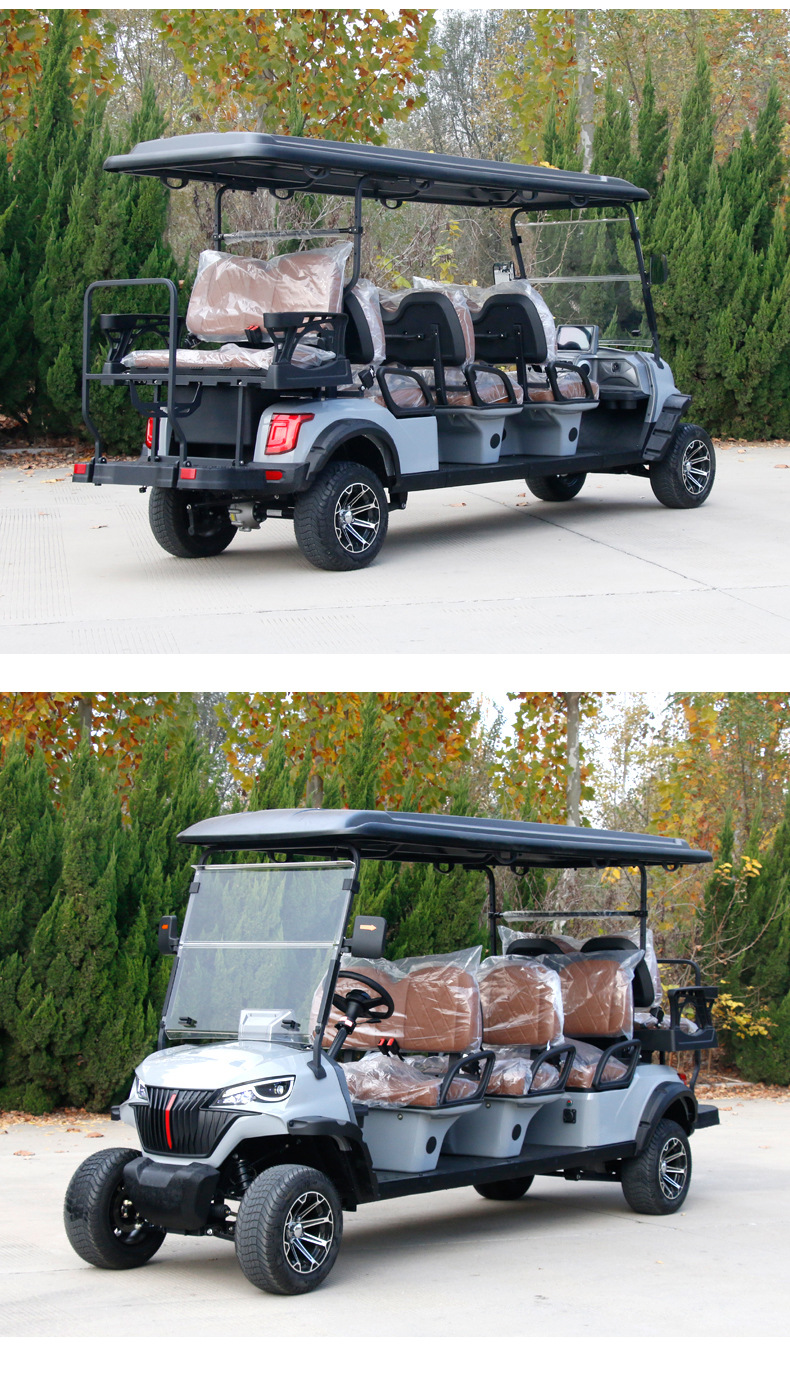 New 8-seater electric golf sightseeing car with AC motor, long range, all-terrain shuttle vehicle, golf cart