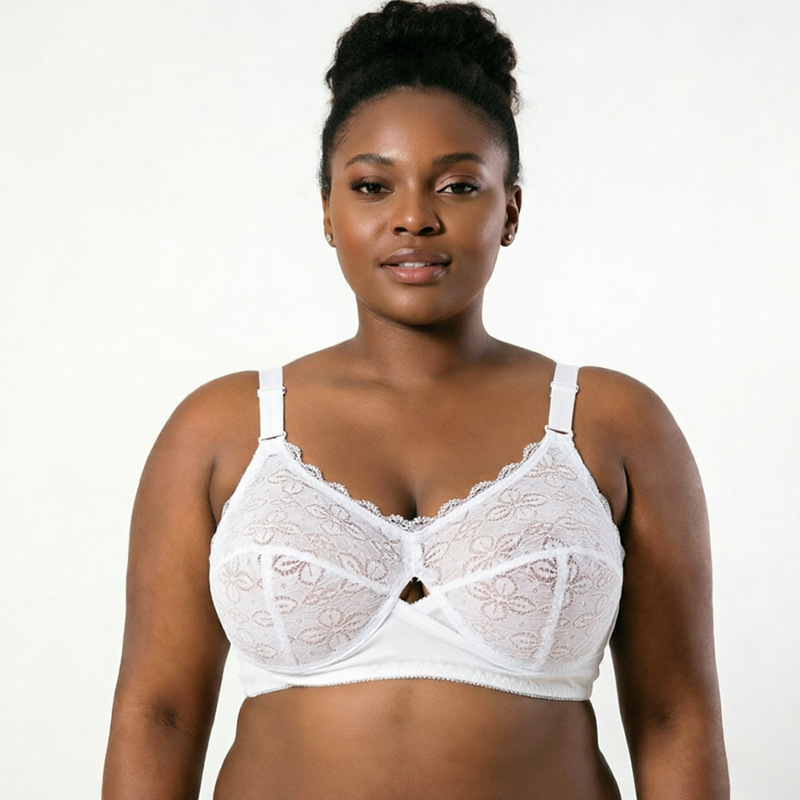 Women's Plus Size Bra for Plus-Size Ladies, Large Cup, Thin Style, Extra Fullness, Sexy Lace Lingerie, Women's Foreign Trade Wholesale