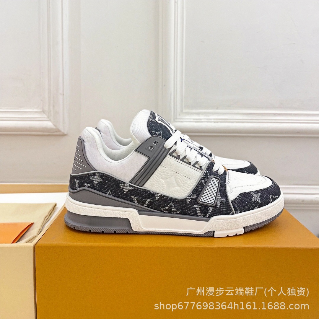 Pure Source Guangzhou Top Trainer, zapatos de skate para parejas, paquete completo de zapatos casuales de cuero para hombres y mujeres.