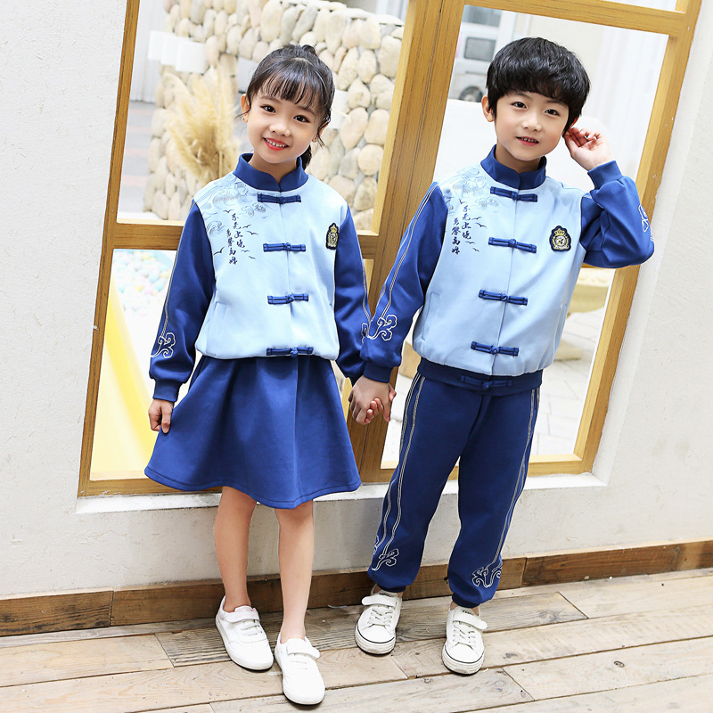 幼儿园园服春秋装中国风儿童汉服班服运动套装国学新款小学生校服