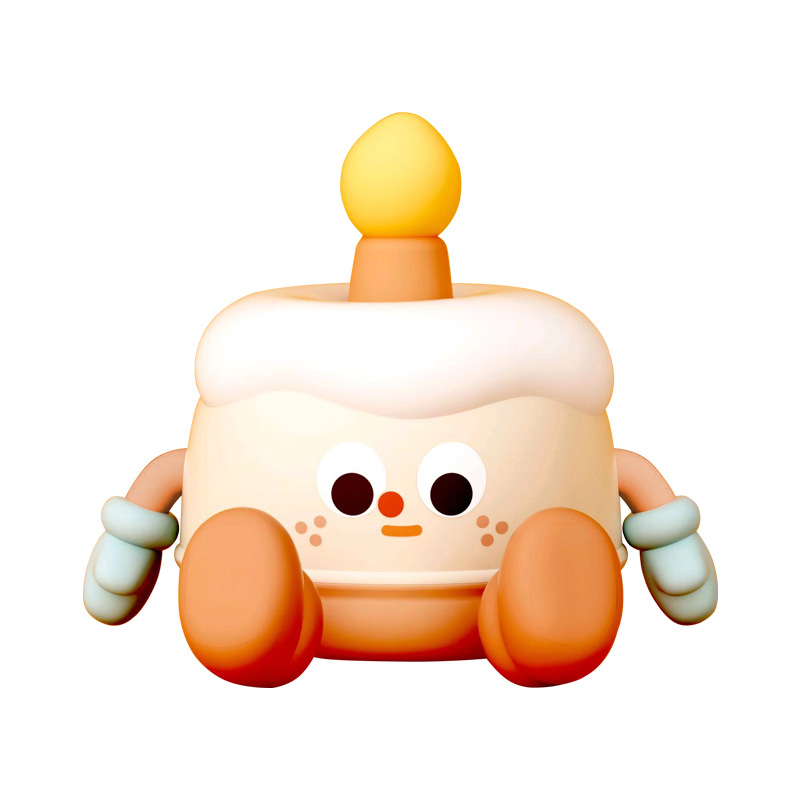 Pastel de cumpleaños, luz nocturna, pequeña oveja en el sueño, panda gordo, pato acostado, cara grande, conejo, pedo, cerdo, azúcar, silicona, luz de tiro