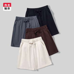 Weilong Clothing Knitted Shorts for Men and Women Loose Sweatpants Cotton Terry Breathable Five-Quarter Pants Summer Sports and Leisure Mid-Pants