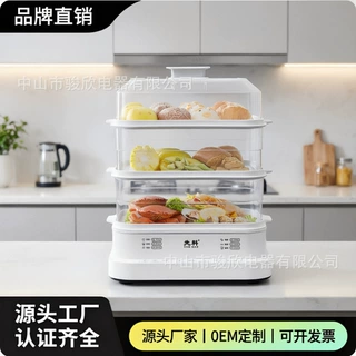 跨境电蒸锅家用三层蒸箱多功能蒸煮一体早餐机自动断电蒸汽锅批发
