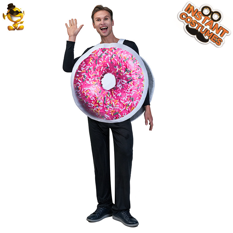 Los niños adultos de los hombres y las mujeres Funny donut traje spoof alimentos Cosplay partido apoyos del funcionamiento