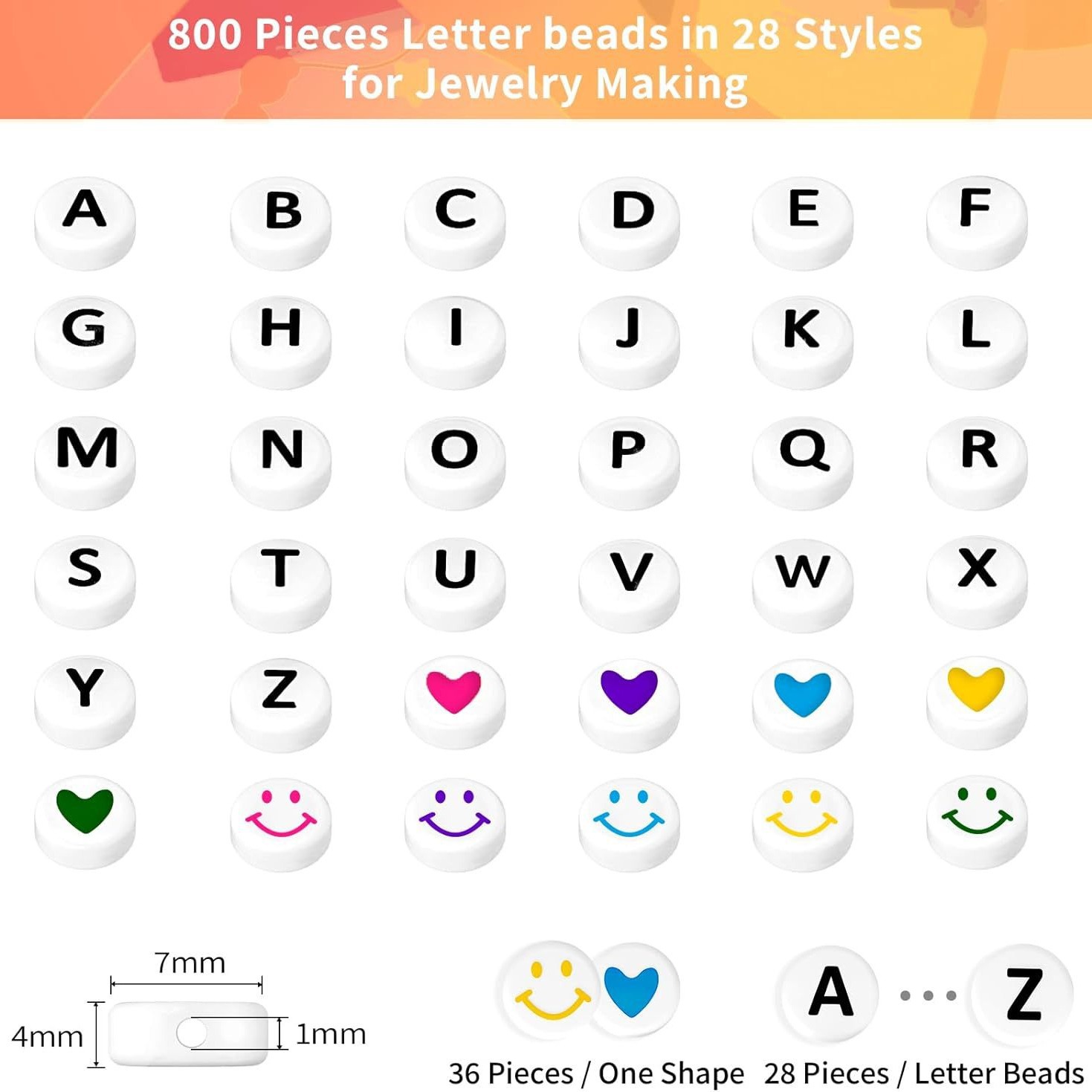 Bolsas de macarón con cuentas de letras, varios estilos, pulsera de bricolaje con cuentas de letras y fabricación de joyas, venta caliente transfronteriza