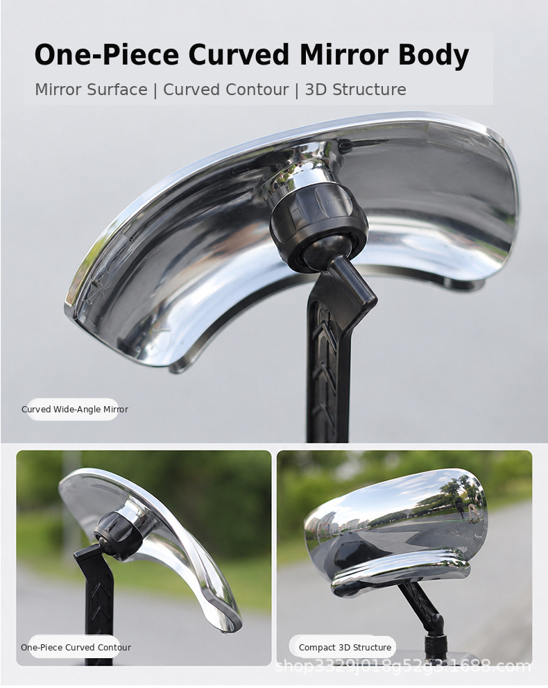 Motorcycle and bicycle wide-angle auxiliary rearview mirror, electric vehicle reflector, blind spot mirror, adjustable angle, car mirror accessories