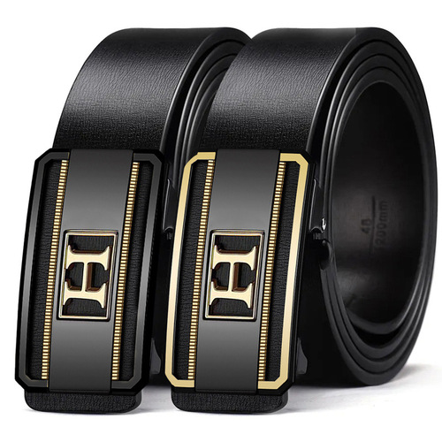Light luxury belt men's upgraded version automatic buckle two-layer cowhide belt young and middle-aged business versatile cross-border trouser belt