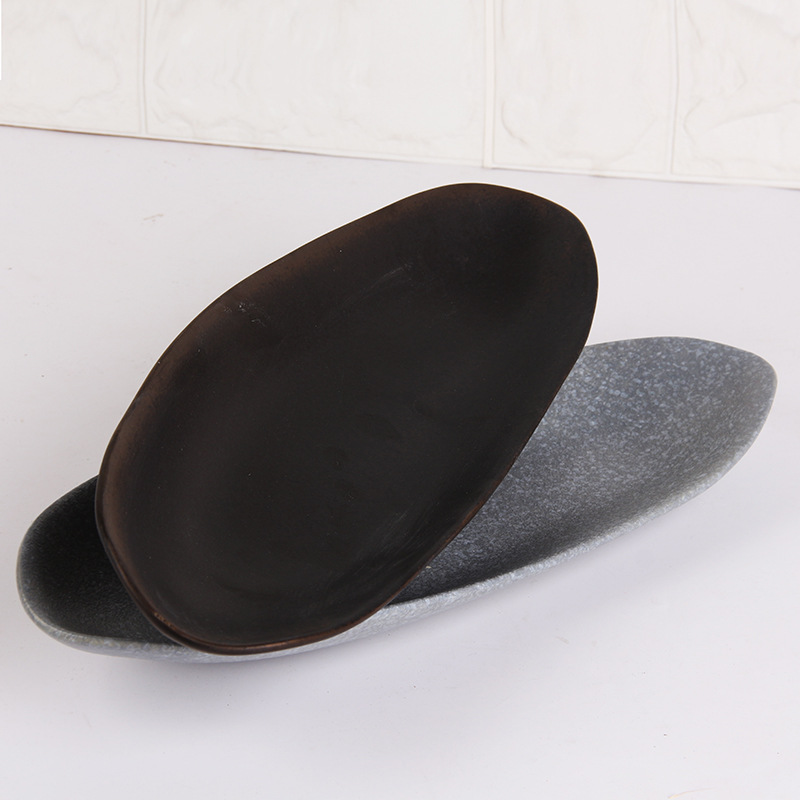 Retro irregular placa de cerámica Hotel plato japonés sushi placa hogar vajilla de cerámica plato frío Placa de postre