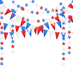 獨立日裝飾亮片三角旗五角星拉花國慶生日門店裝飾小彩旗廠家定製