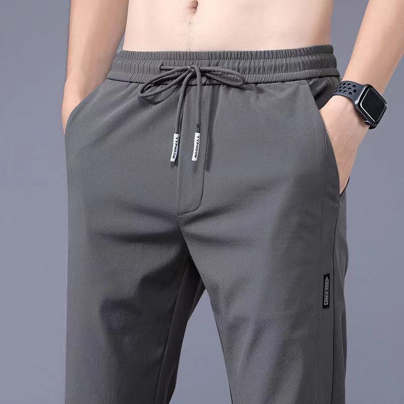 Men's autumn summer thin silk trousers