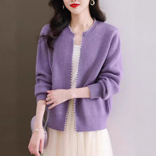 圆领针织开衫女短款秋装2025年新款外搭洋气毛衣外套秋冬百搭