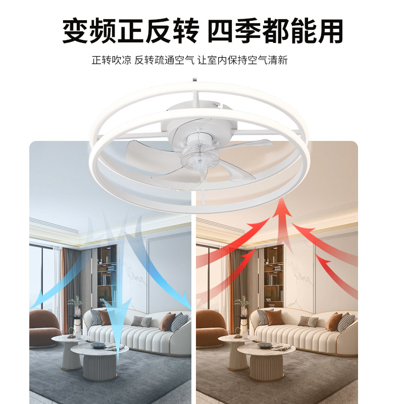 Ventilador de Techo con Luz de Hierro y ABS con Control Remoto y App para Dormitorio