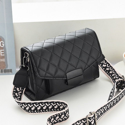 Baggy Women 2024 New Versatile Crossbody Bag with Lattice Embroidery Thread Fashion Shoulder Bag Korean Style Women's Phone Bag and Coin Purse