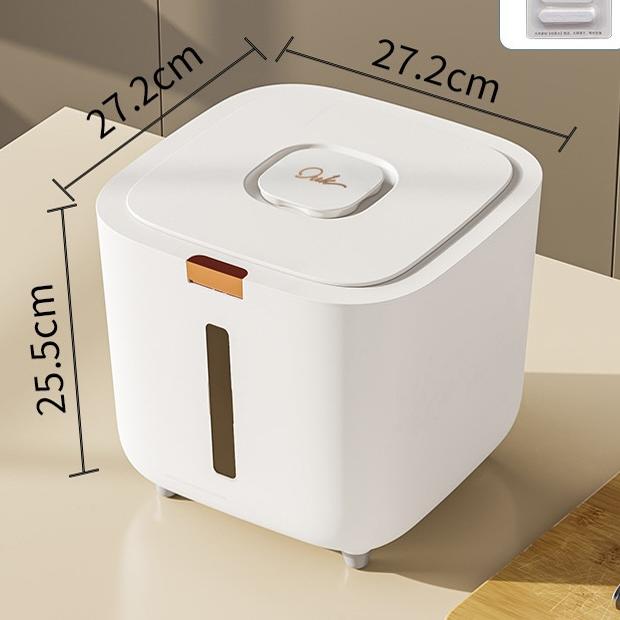 약 7.5kg [이중 실리콘 씰 및 원클릭 개방형 뚜껑] 방습 저장통(계량컵 포함)