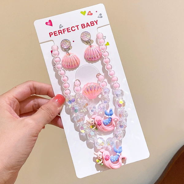 Set, cards, mermaid, 5 pieces