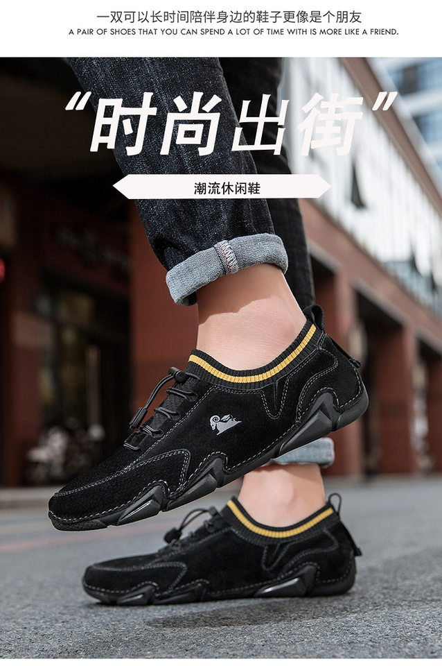 Giày Martin nam cổ thấp da heo, đế cao su may, phong cách năng động — G87139 Kaki, G87139 màu xám, G87139 đen chi tiết 17