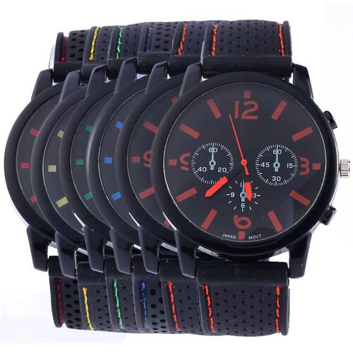 Best-selling GT fashion men's sports watch with car strap silicone band, large dial, wholesale for men