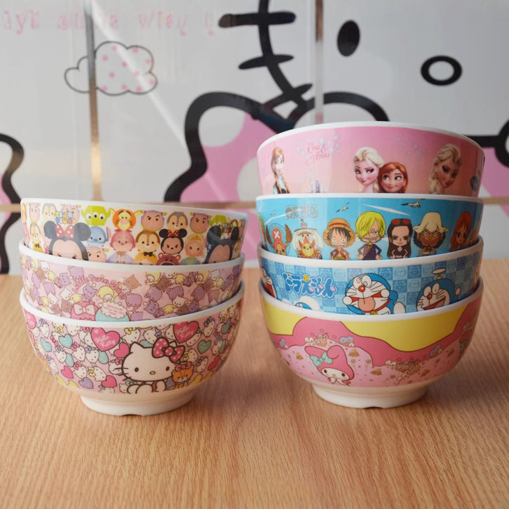 Cartoon Children's Melamine Rice Bowl Children's Dining Bowl Drop-Resistant Anti-Hot Small Student Tableware Cute Girl's Heart Soup Bowl Cartoon Children's Melamine Rice Bowl Children's Dining Bowl Drop-Resistant Anti-Hot Small Student Tableware Cute Girl's Heart Soup Bowl