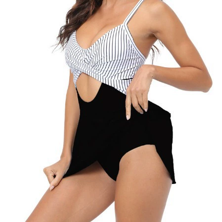 2024 новый комбинезон мягкая сумка скрещенные купальник на спине с шнуровкой бикини узкая юбка европейская и американская сексуальная плавание