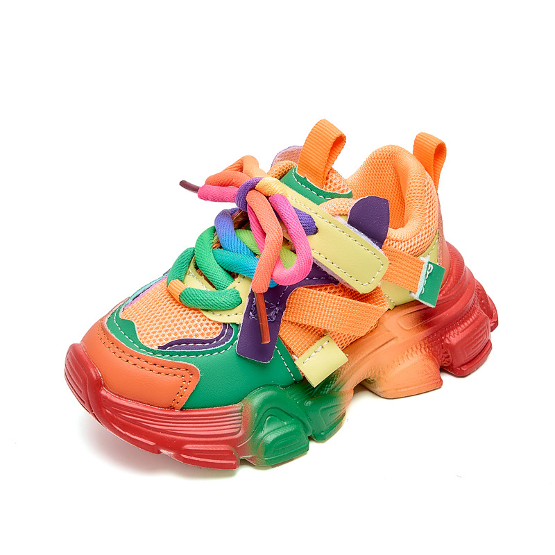Zapatos deportivos infantiles primavera y otoño para niños y niñas, zapatos transpirables para padres, zapatos de estudiantes de malla, protección ambiental transfronteriza