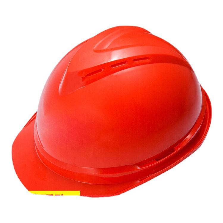 梅思安10167141PE透气孔红色旋转按钮PVC安全帽工地施工头盔
