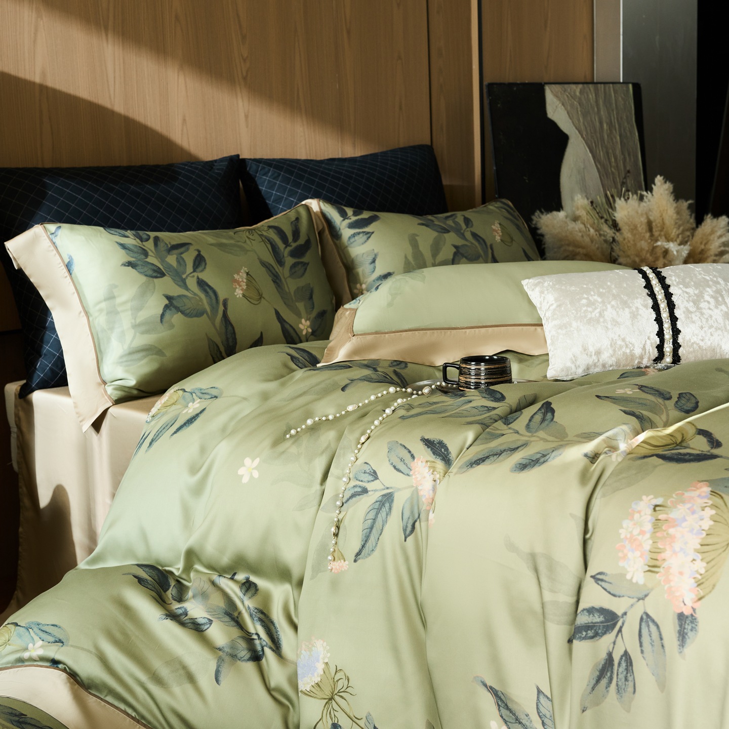 Conjunto de roupa de cama tencel, capa de edredão refrescante_voghion.com