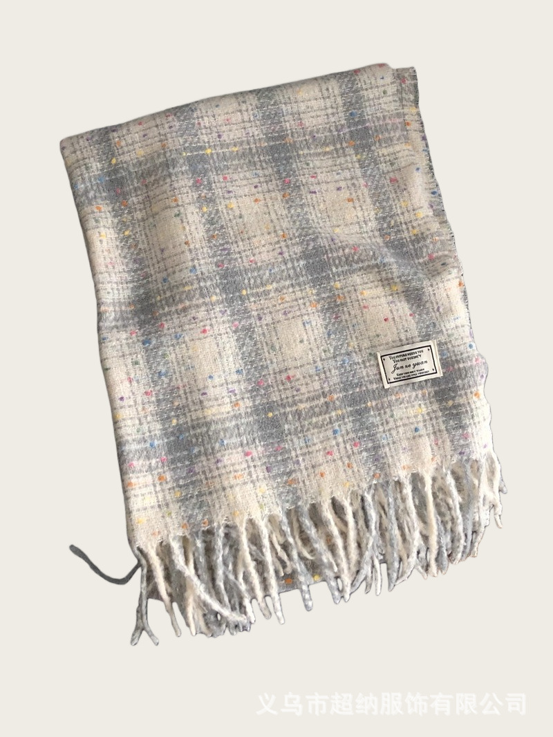 Invierno nuevo bufandas a cuadros de cachemira suave pegajosa flange collar retro grueso calentamiento al por mayor