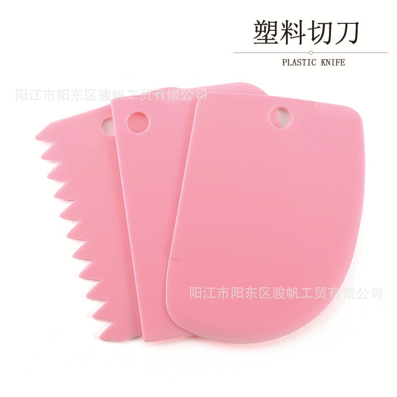 Factory in stock plastic cutter 3-piece set sausage powder scraper cream scraper flour cutter spatula baking tool