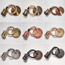 厂家直销仿古复古灯头吊线悬挂式铝合灯头E27大螺口带线吊灯灯座